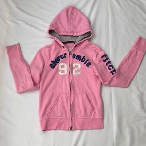 Abercrombie kids L pink zippered w/pockets jacket.